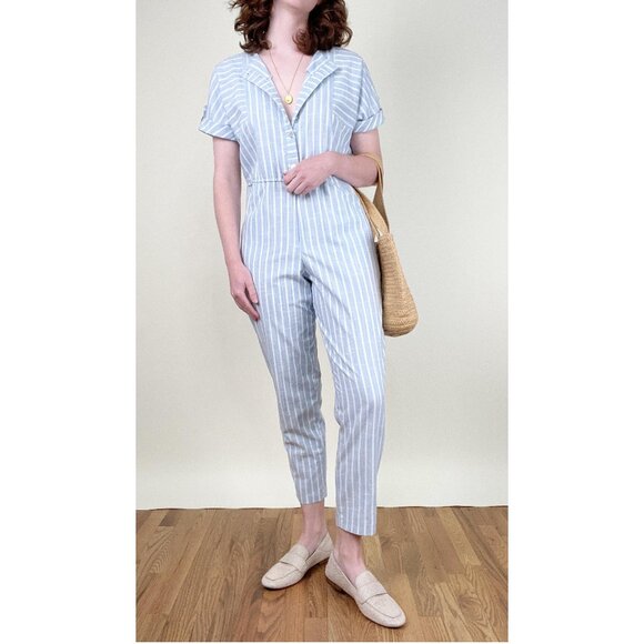 Vintage Handmade Coastal Grandma Prep Jumpsuit Coverall Nautical Preppy 60s 70s - Picture 6 of 6